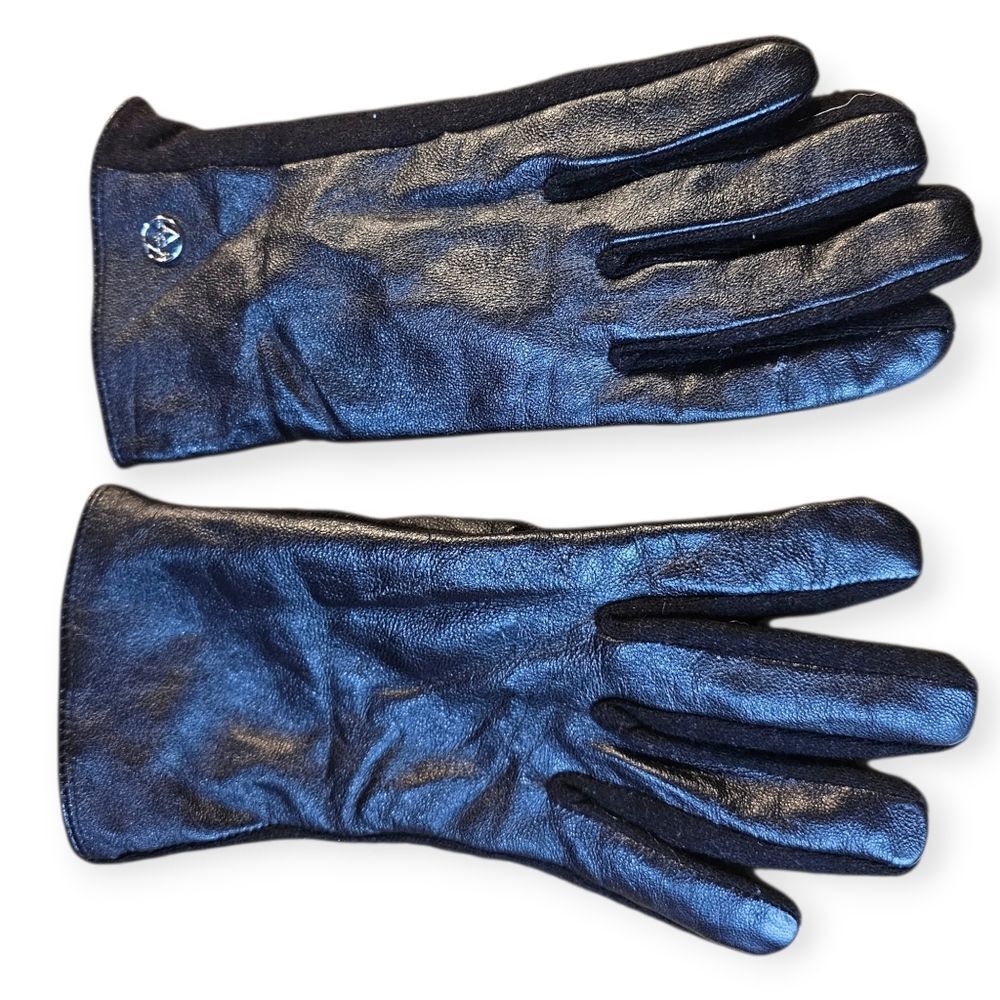 Adrienne Vittadini Black Leather Gloves – Women’s Medium 🖤🧤